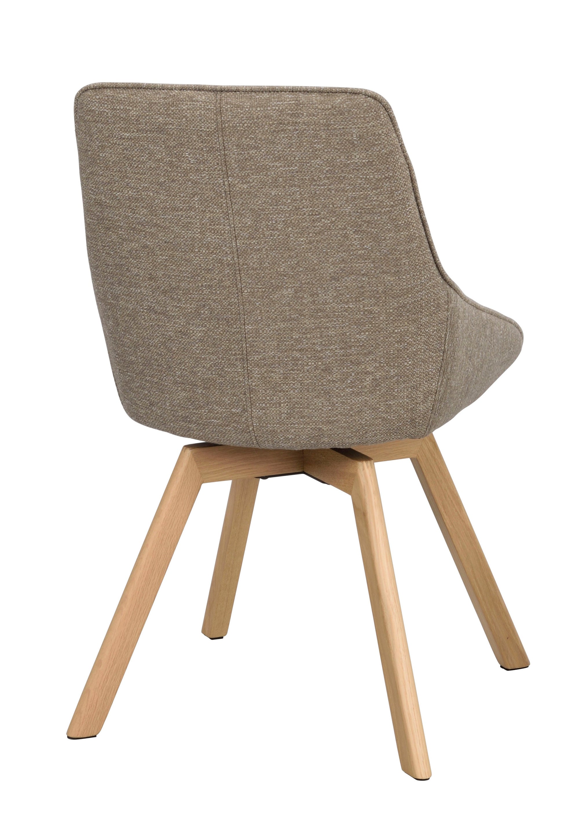 Alison Swivel Dining Chair with Oak Legs (Set of 2) – Dark Beige Fabric / Oak – 10