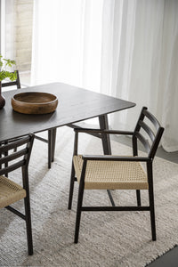 Harlan Dining Armchair with Woven Seat – Brown Oak – 2