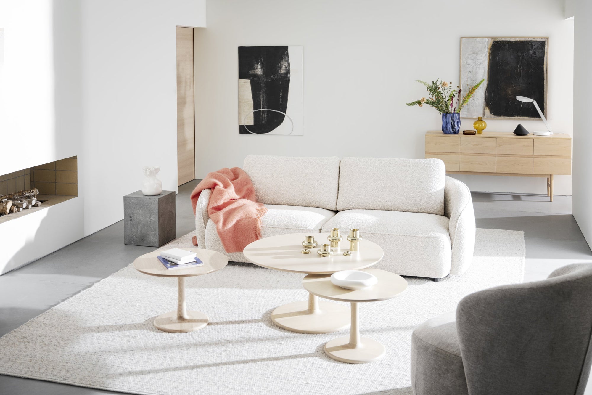 Hobart Round Coffee Table Ø90 cm – Whitewash Oak – Default Title – 4