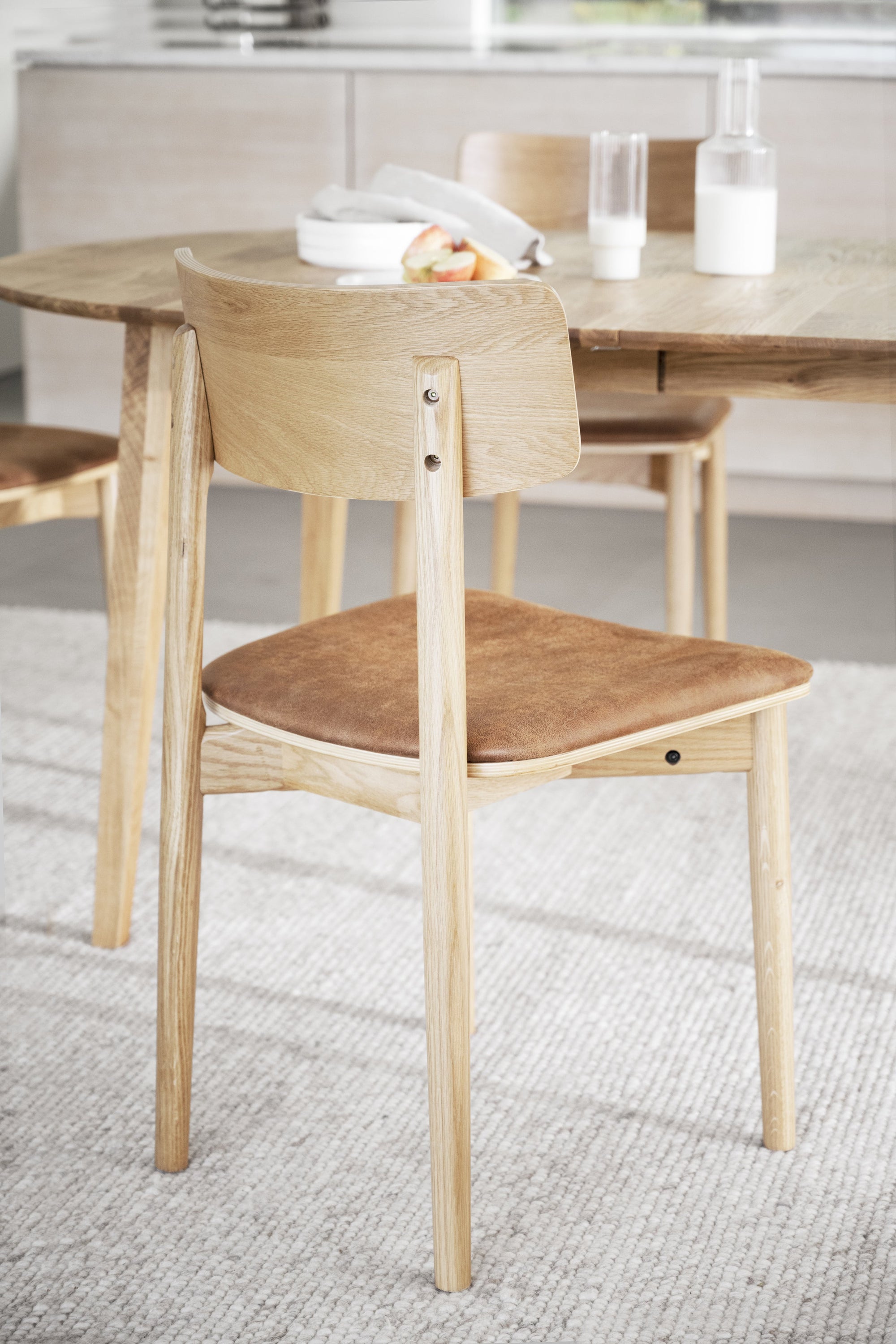 Wolcott Dining Chair (Set of 2) – Natural Oak / Brown – 3