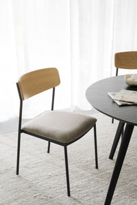 Maymont Stackable Dining Chair (Set of 2) – Oak / Dark Beige – 2