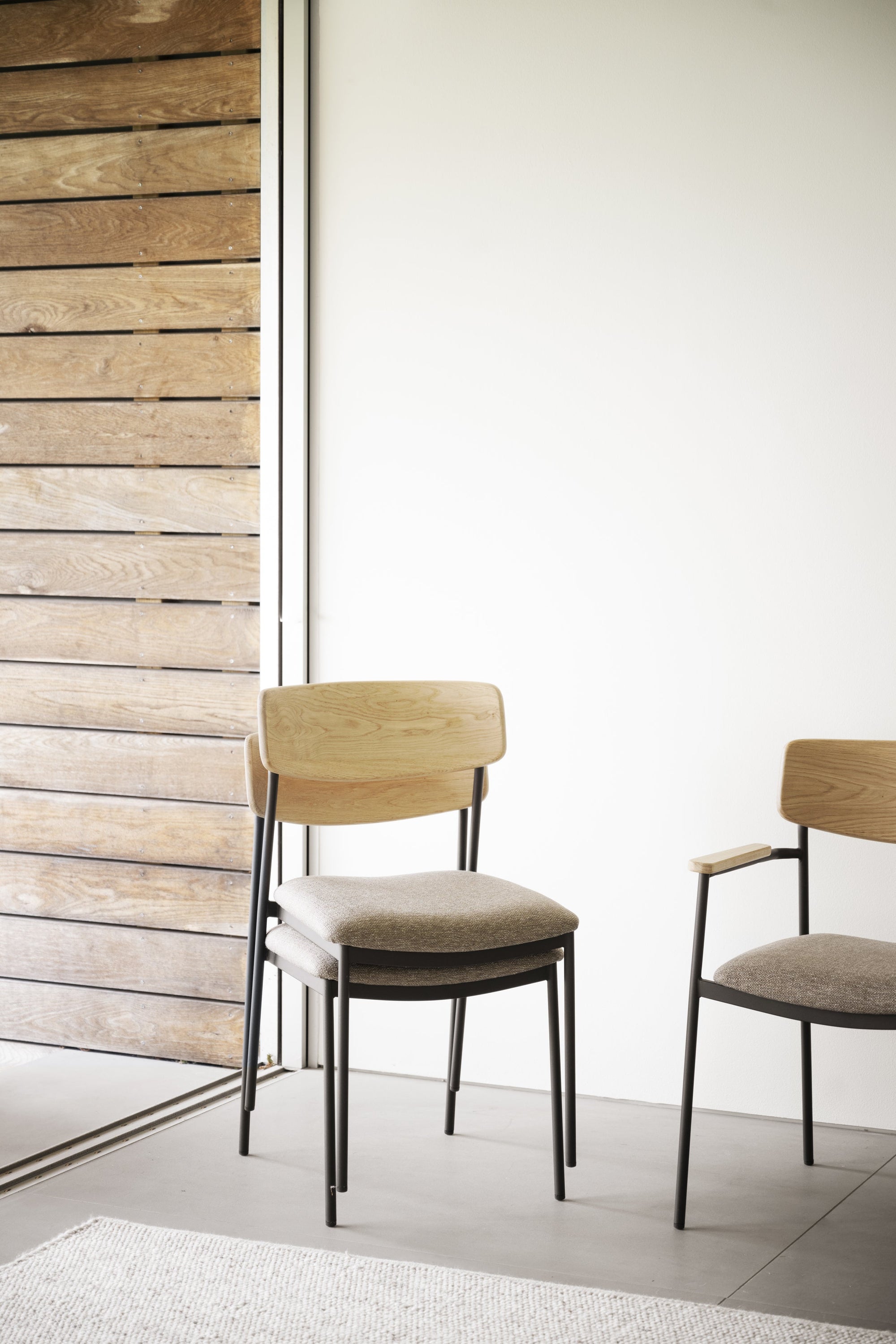 Maymont Stackable Dining Chair (Set of 2) – Oak / Dark Beige – 4