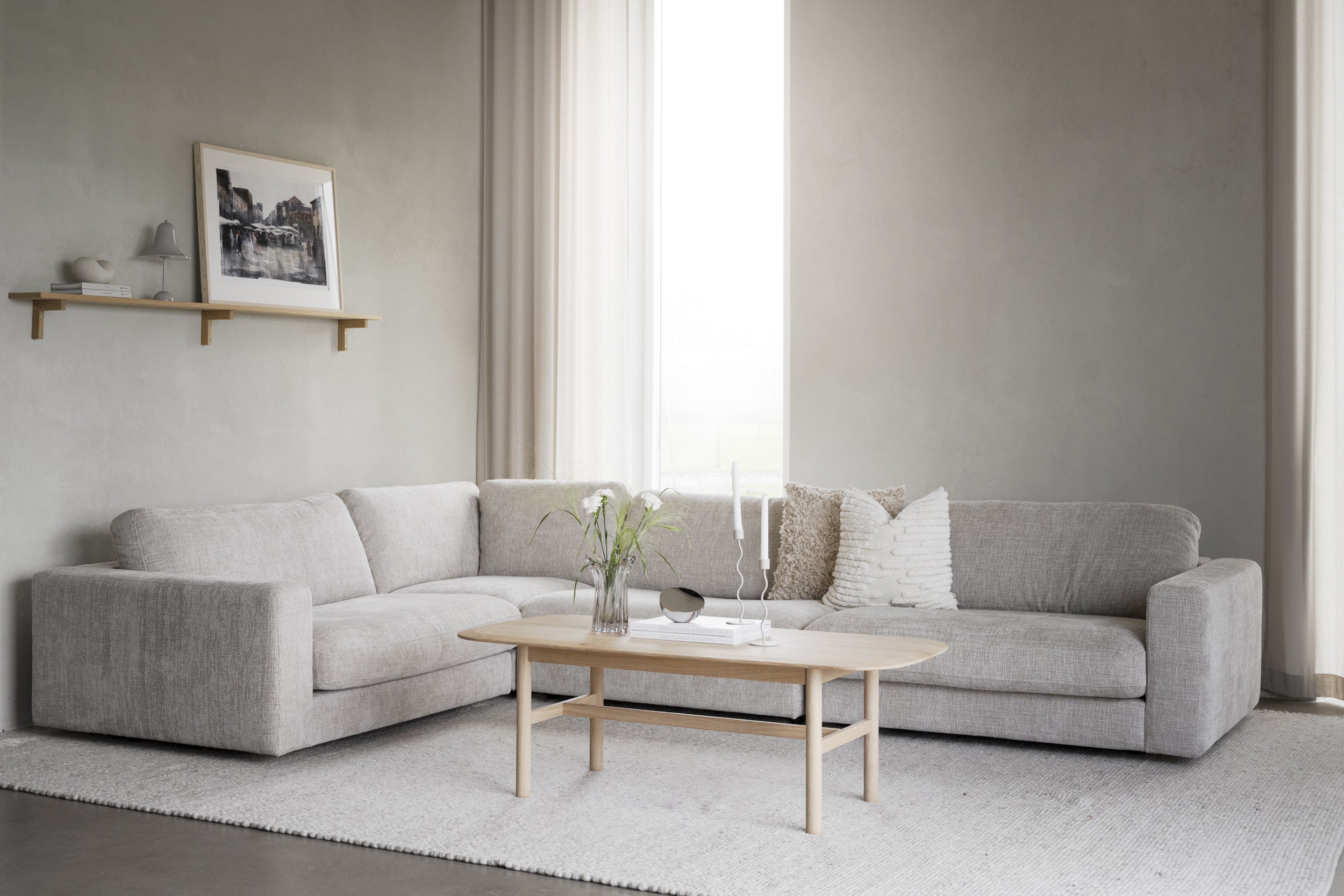 Duncan 2+3-Seater Corner Sofa 345 x 233 cm – Light Grey – 2