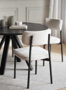 PAISLEY Set of 2 Chairs – Beige/Black – 4