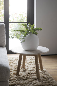 Taransay Travertine Coffee Table Ø60 cm – Beige / Whitewash Oak – 2