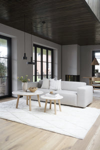 Taransay Travertine Coffee Table Ø60 cm – Beige / Whitewash Oak – 5