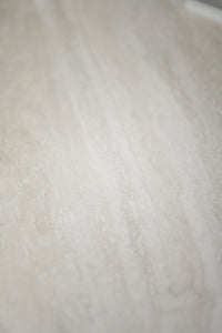 TARANSAY Round Table, Beige Travertine Top, Brown Legs Ø 125 CM – Default Title – 4