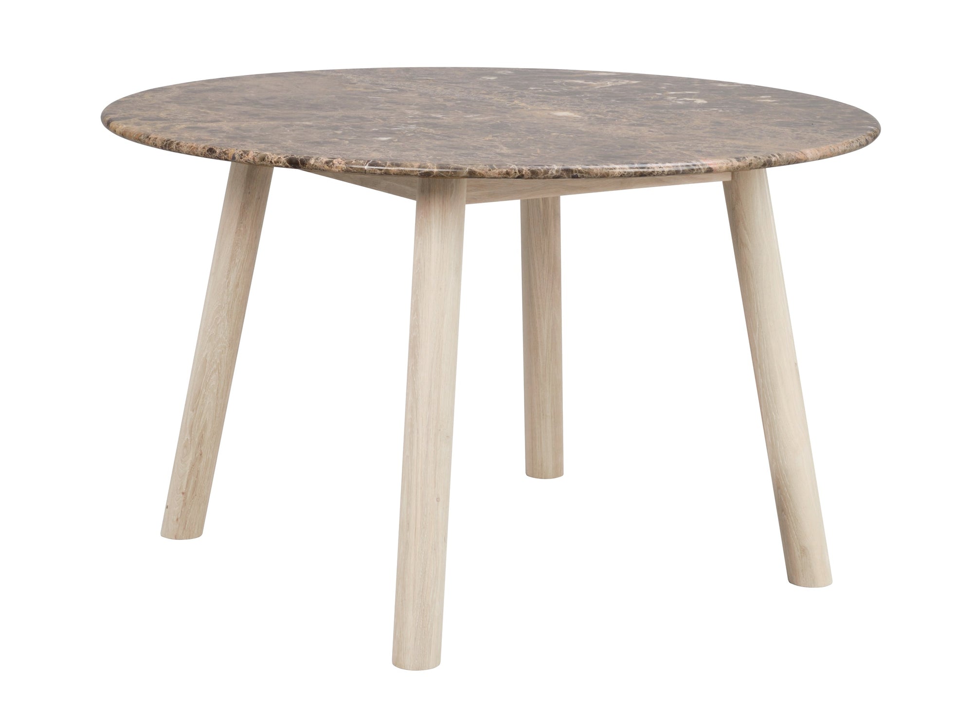 TARANSAY Round Table, Brown Travertine Top, Whitewash Legs Ø 125 CM – Default Title – 5