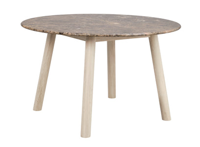 TARANSAY Round Table, Brown Travertine Top, Whitewash Legs Ø 125 CM – Default Title – 5