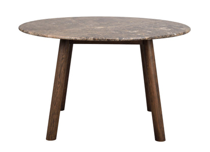 TARANSAY Round Table, Brown Travertine Top, Brown Legs Ø 125 CM – Default Title – 1