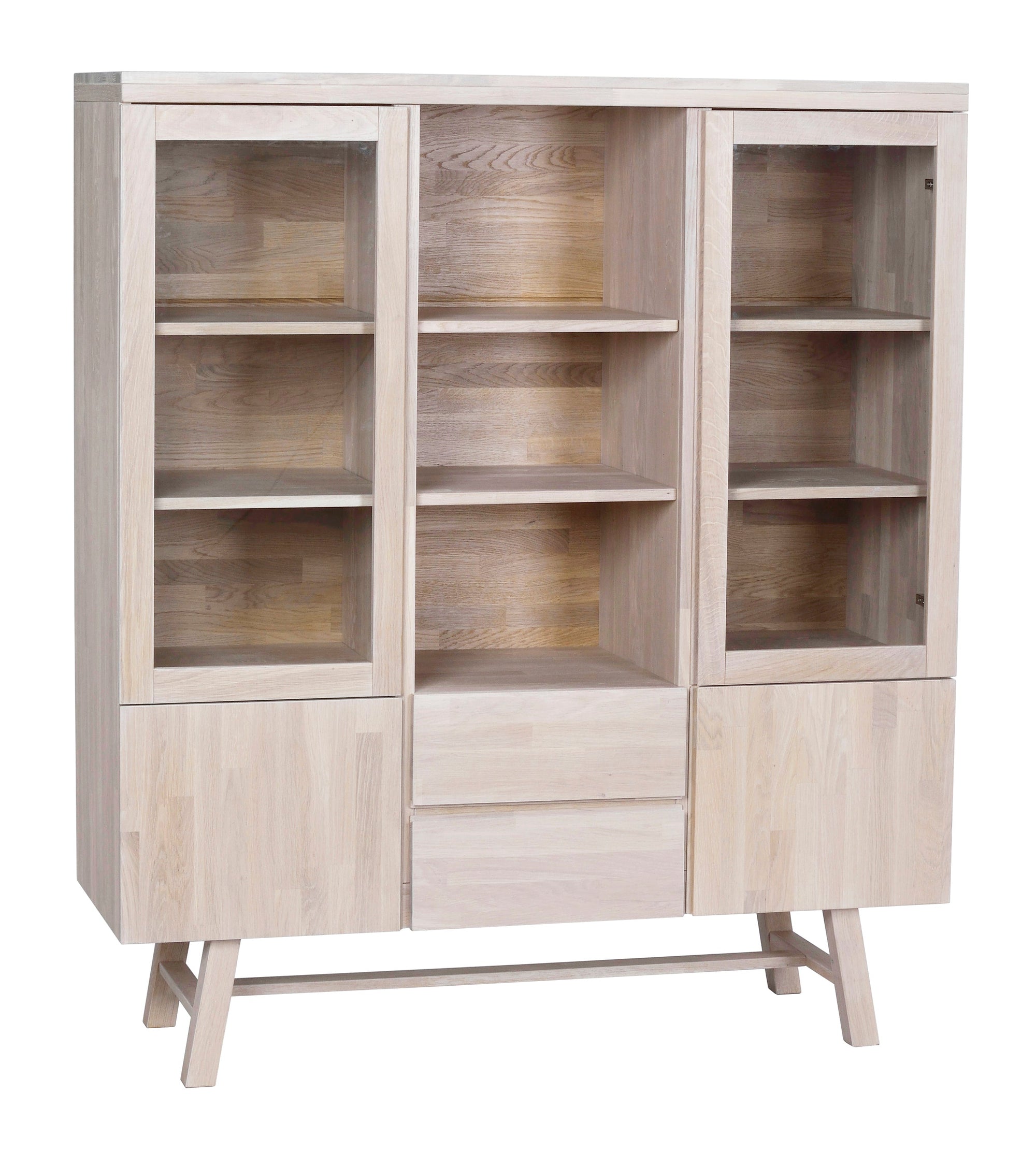 BROOKLYN Oak Vitrine 130 CM – Whitewashed – 7
