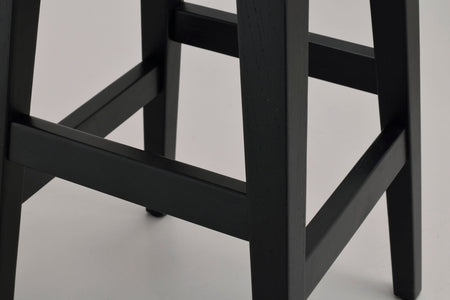 AUSTIN Set of 2 Bar Chairs – black lacquered oak – 9