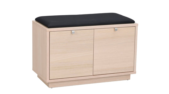 CONFETTI 2 Drawer Bench – Whitewash oak / black fabric – 7