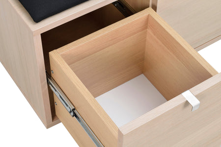 CONFETTI 2 Drawer Bench – Whitewash oak / black fabric – 9