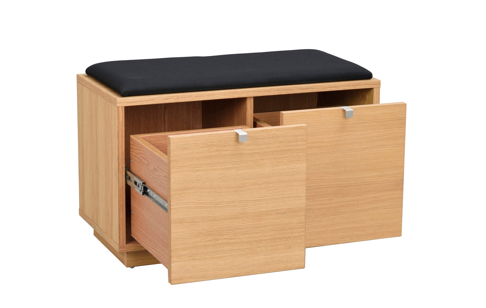 CONFETTI 2 Drawer Bench – Oiled oak / black fabric – 8