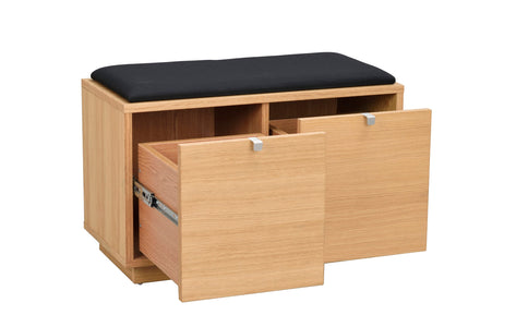 CONFETTI 2 Drawer Bench – Oiled oak / black fabric – 8