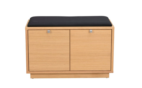 CONFETTI 2 Drawer Bench – Oiled oak / black fabric – 1