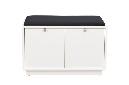 CONFETTI 2 Drawer Bench – White / black fabric – 1