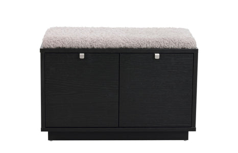 CONFETTI 2 Drawer Bench – Black stained Oak / grey sheep look – 1