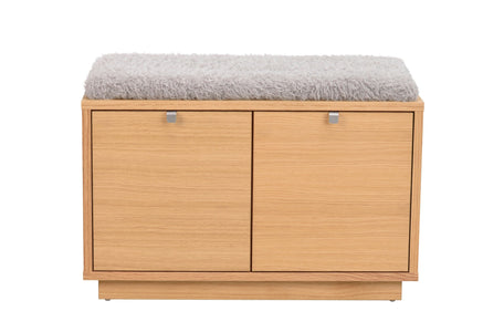 CONFETTI 2 Drawer Bench – Oiled oak / grey sheep look – 1
