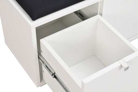 CONFETTI 2 Drawer Bench – White / black fabric – 5