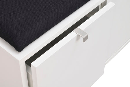 CONFETTI 2 Drawer Bench – White / black fabric – 6