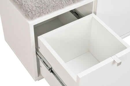 CONFETTI 3 Drawer Bench – White / grey sheep look – 5