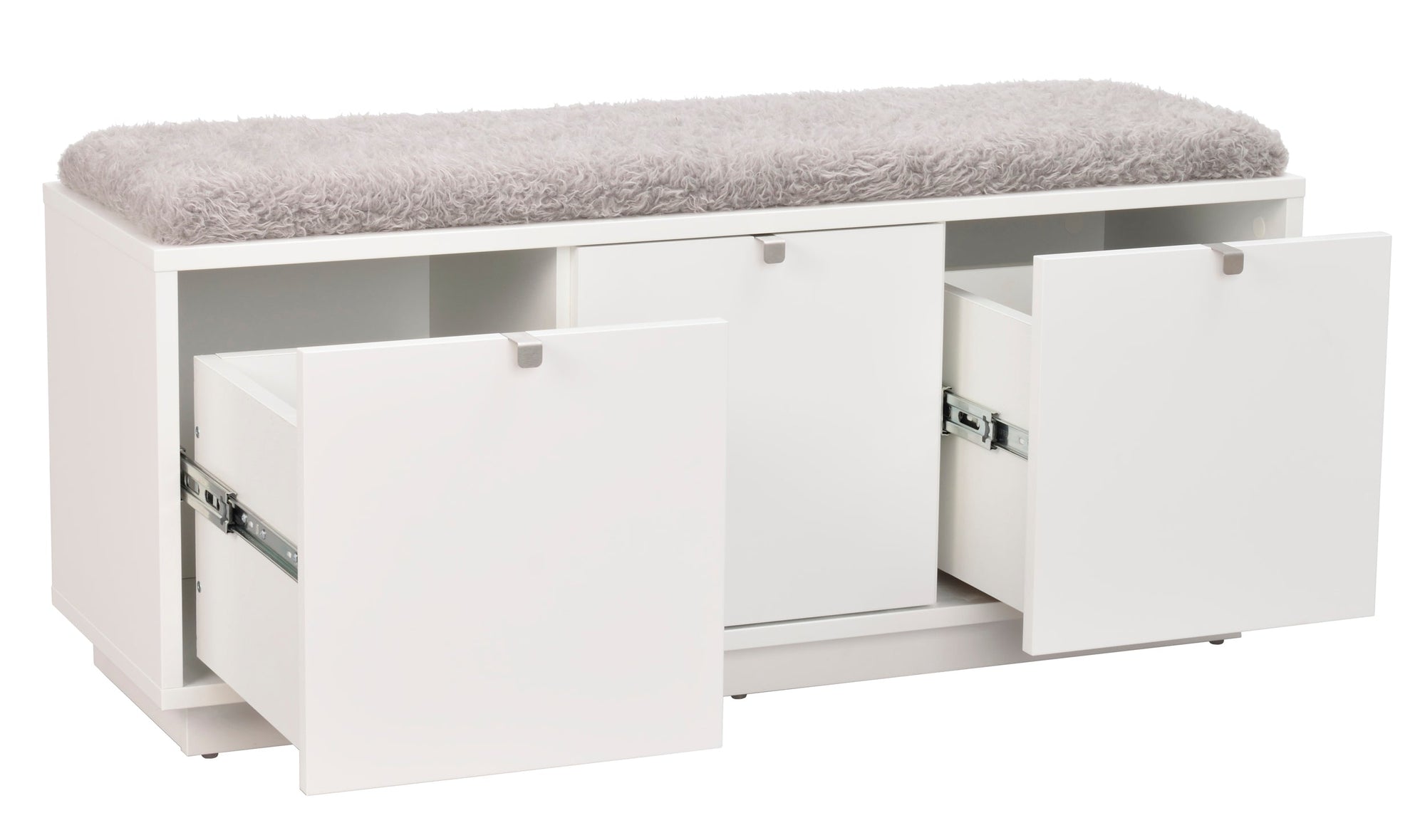 CONFETTI 3 Drawer Bench – White / grey sheep look – 4