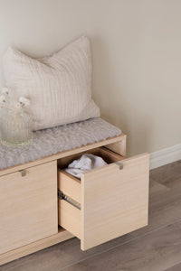 CONFETTI 2 Drawer Bench – Black stained Oak / grey sheep look – 3
