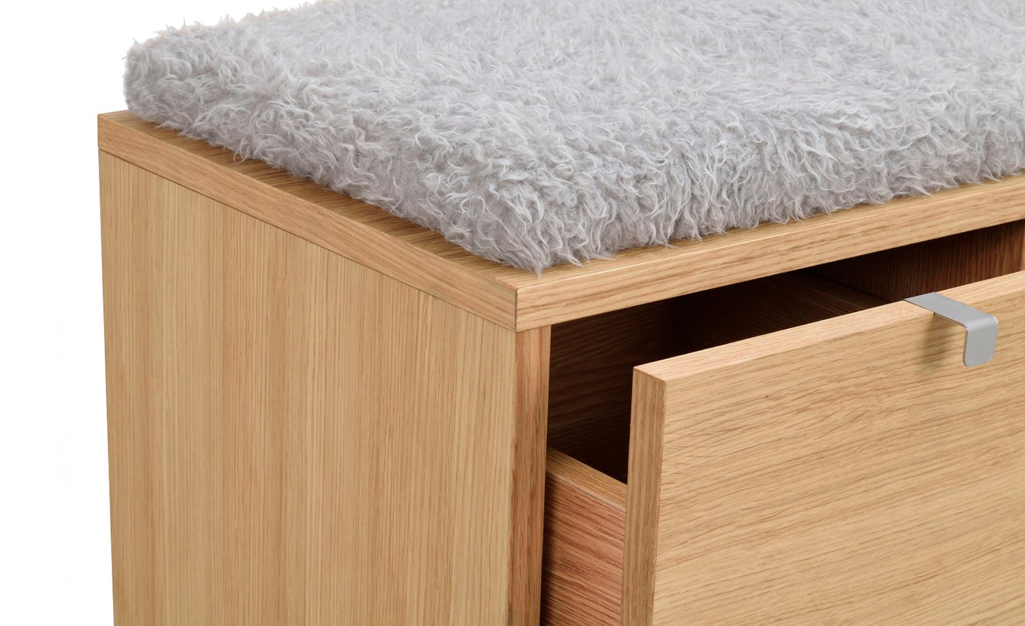 CONFETTI 3 Drawer Bench – Oiled oak / grey sheep look – 5