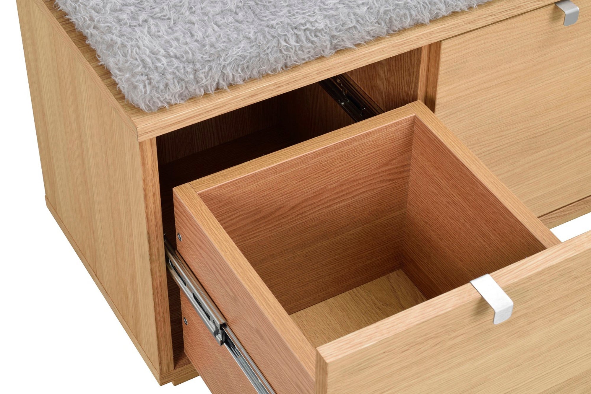 CONFETTI 3 Drawer Bench – Oiled oak / grey sheep look – 4