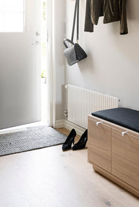 CONFETTI 2 Drawer Bench – White / black fabric – 2