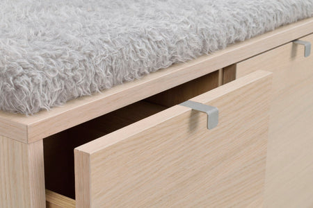 CONFETTI 2 Drawer Bench – Whitewash oak / grey sheep look – 5