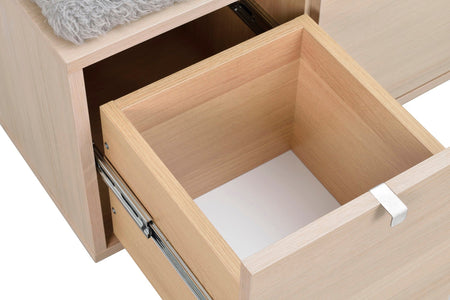 CONFETTI 2 Drawer Bench – Whitewash oak / grey sheep look – 3