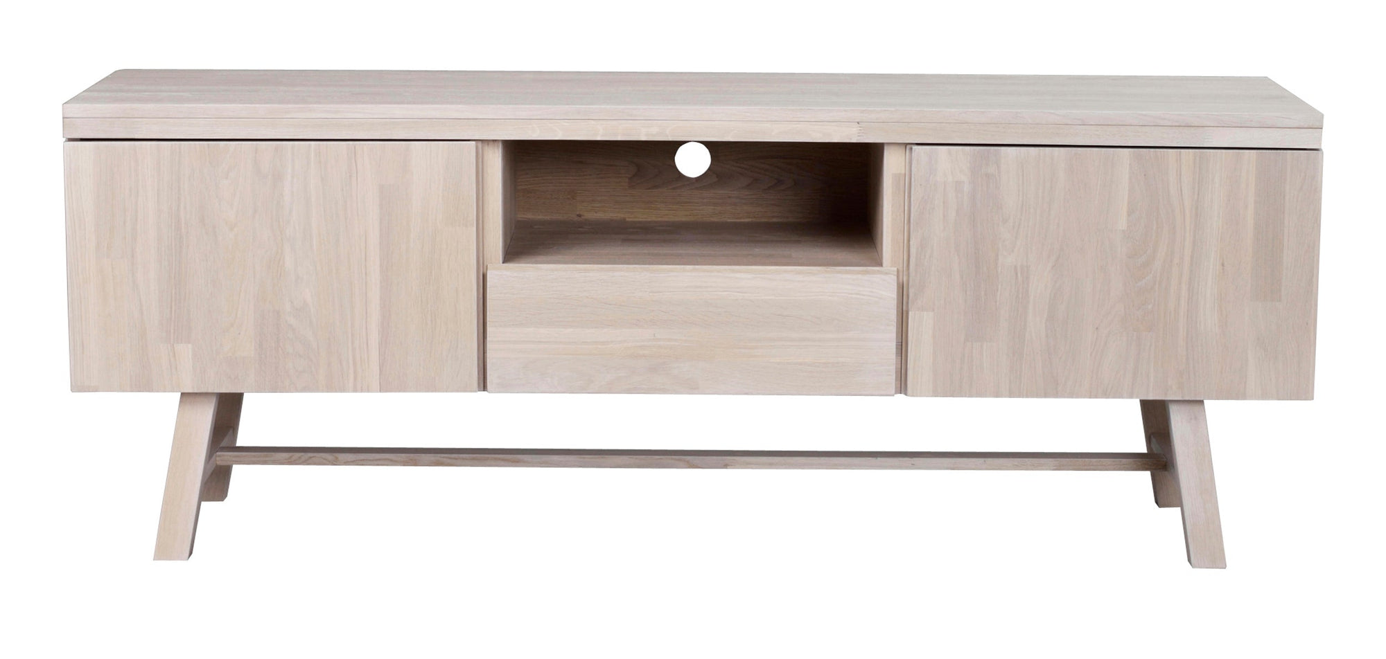 BROOKLYN Oak TV Unit 160CM – Whitewashed Oak – 1