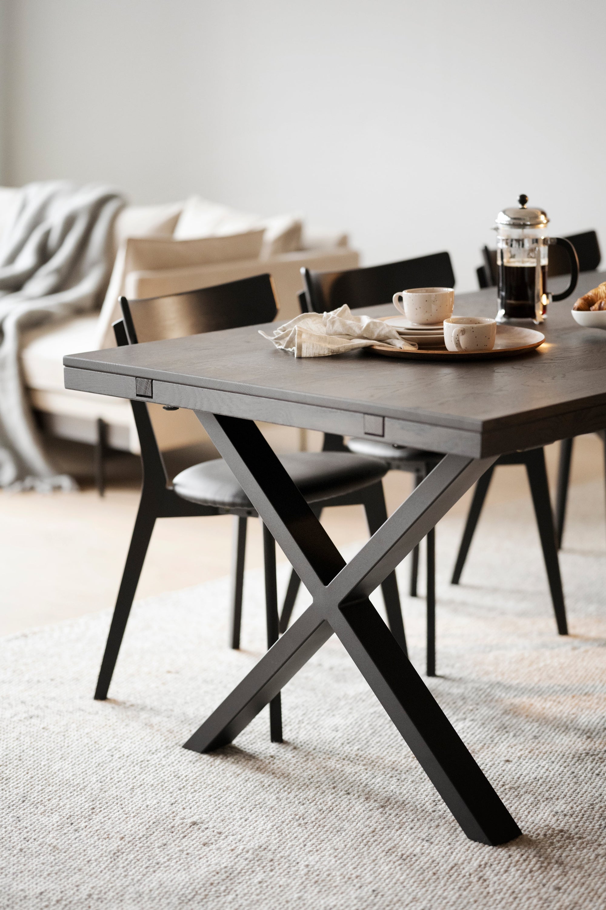 BROOKLYN X Legs Dining Table 170CM/270CM – Dark brown oak / 170 CM – 2