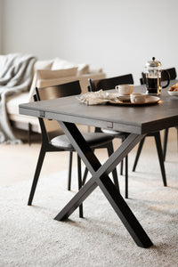 BROOKLYN X Legs Dining Table 170CM/270CM – Dark brown oak / 170 CM – 2