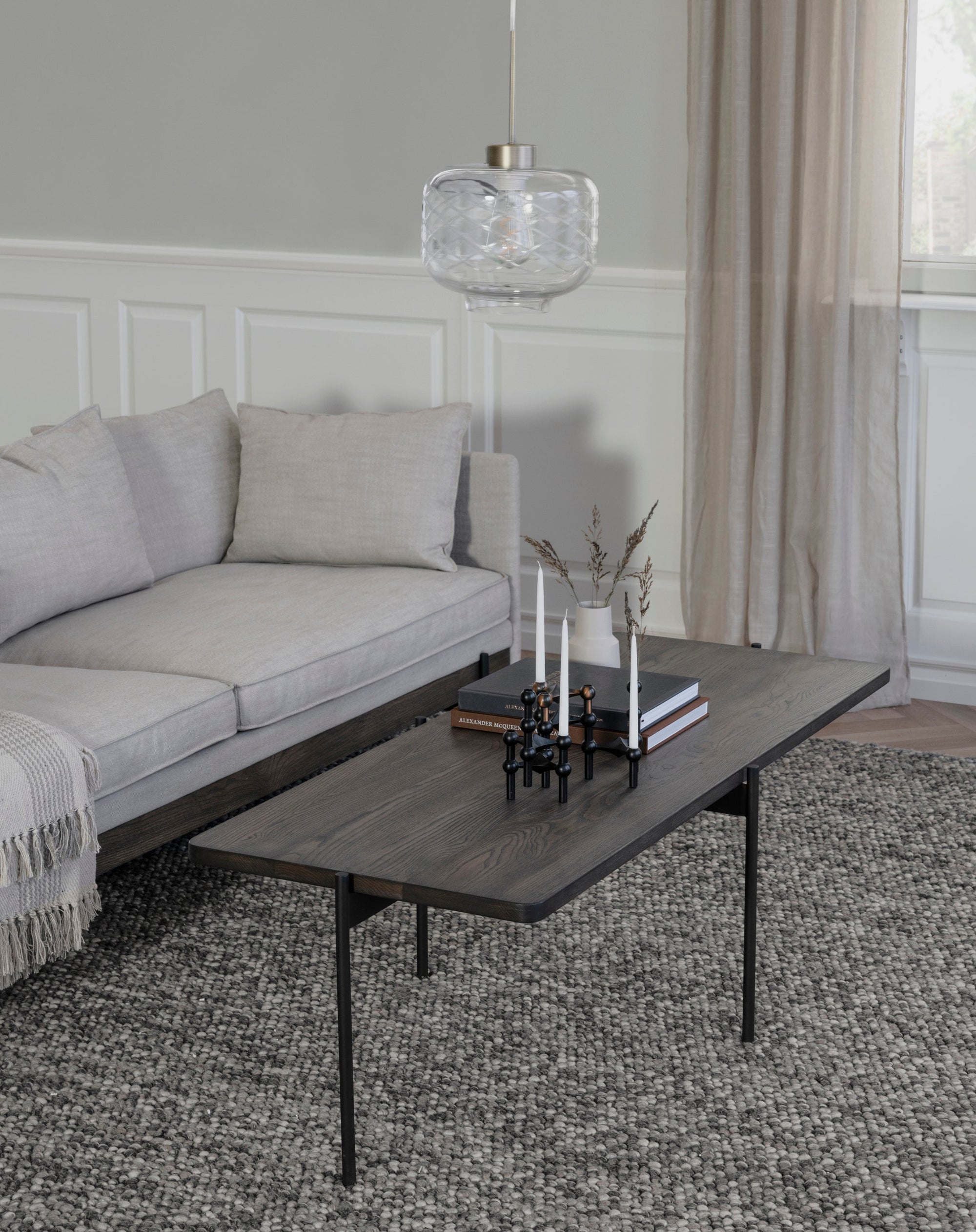 SHELTON Coffee Table 95CM & 145CM – Medium – 145 x 60 cm / brown ash/black metal – 2