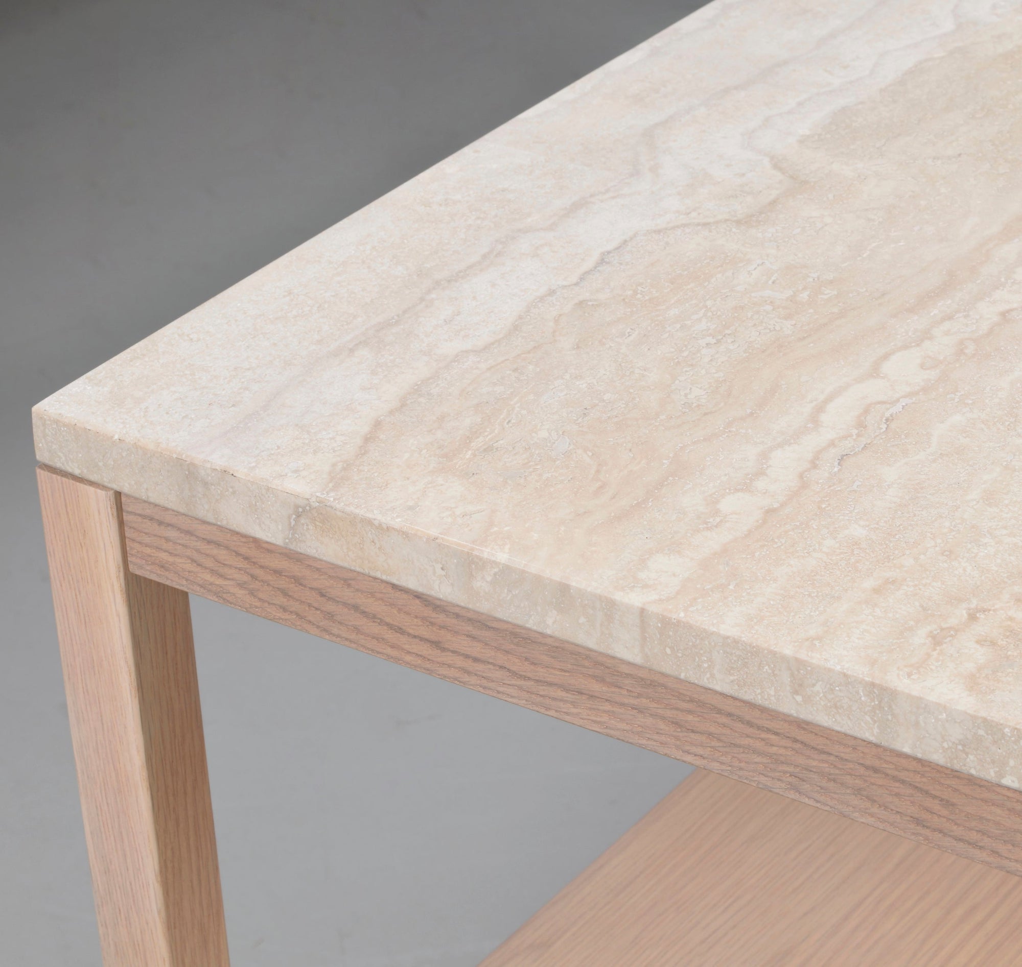 Orwel Travertine Coffee Table 140 x 60 cm – Beige Travertine / Whitewash Oak – 9