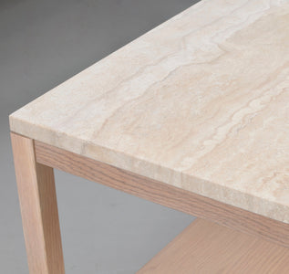 Orwel Travertine Coffee Table 140 x 60 cm – Beige Travertine / Whitewash Oak – 9
