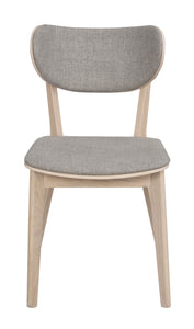 KATO Set of 2 Whitewashed Chairs – whitewash oak/light grey fabric – 1