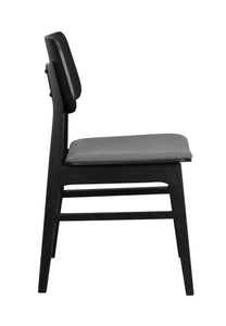 NAGANO Set of 2 Chairs – black oak/dark grey fabric – 5