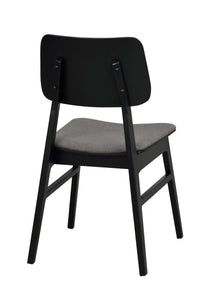 NAGANO Set of 2 Chairs – black oak/dark grey fabric – 6