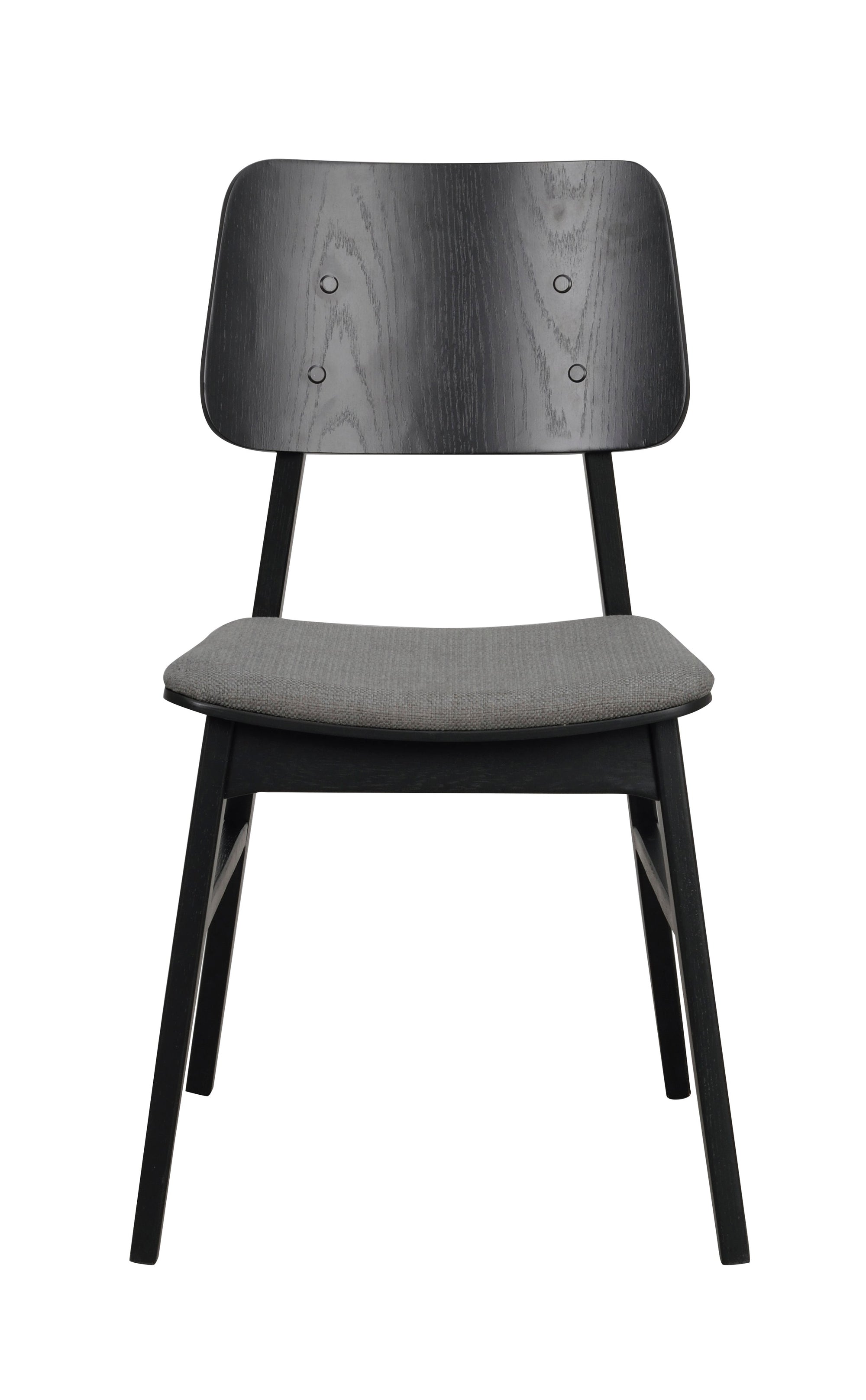 NAGANO Set of 2 Chairs – black oak/dark grey fabric – 1