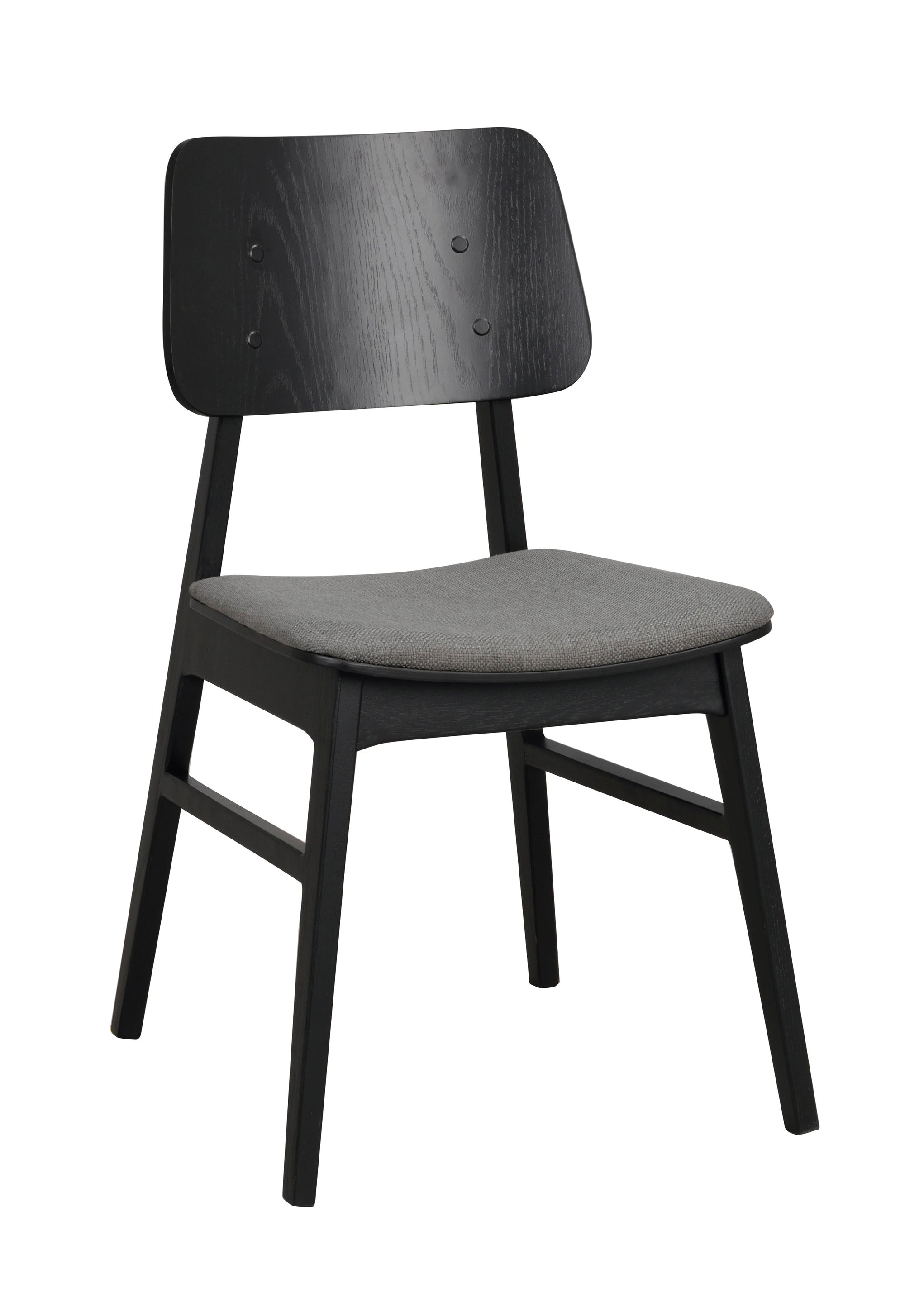 NAGANO Set of 2 Chairs – black oak/dark grey fabric – 4