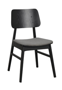 NAGANO Set of 2 Chairs – black oak/dark grey fabric – 4