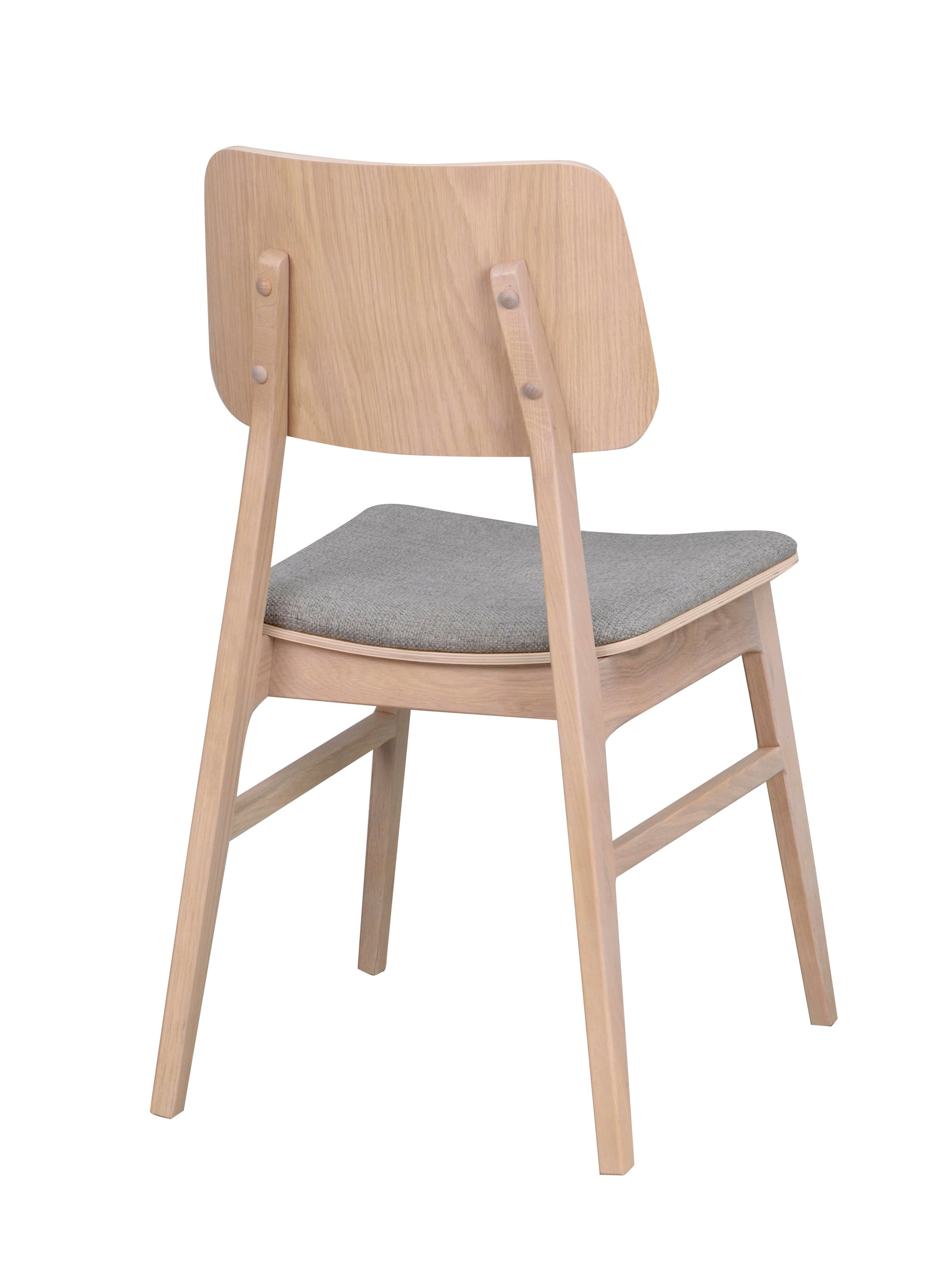 NAGANO Set of 2 Chairs – whitewash oak/light grey fabric – 7
