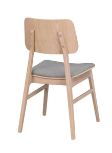 NAGANO Set of 2 Chairs – whitewash oak/light grey fabric – 7