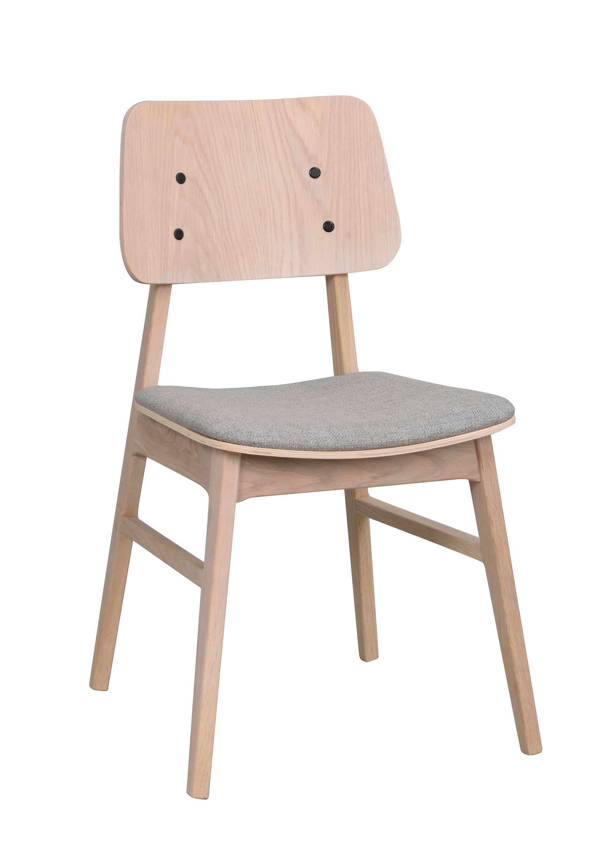 NAGANO Set of 2 Chairs – whitewash oak/light grey fabric – 5