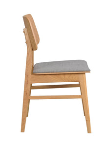 NAGANO Set of 2 Chairs – oak/light grey fabric – 5